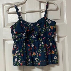 LIMITED EDITON SOLD OUT Y2K Old Navy Top with Red and White Floral Fruit Design